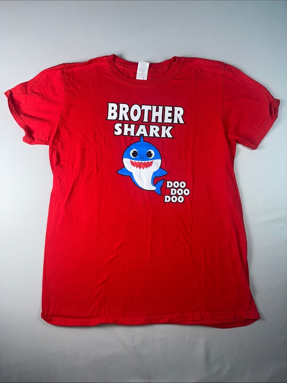 Brother Shark Short Sleev Shirt Red Softstyle